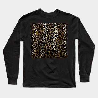 Animal Print Cheetah Black and Brown Long Sleeve T-Shirt